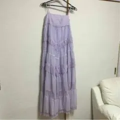 未使用 スパイラルガール ロングワンピース キャミソール ラベンダー
