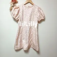 lilLilly リルリリー ハート ジャガード ワンピース ボリューム袖のサムネイル