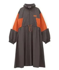 ジップアップドレス グレー/オレンジ