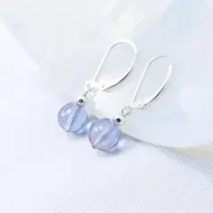アンティークサフィレットビーズのシルバー925ピアス