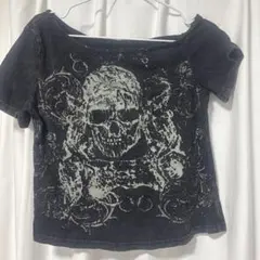 ROMWE スカルプリント 半袖Tシャツ ブラック XSのサムネイル