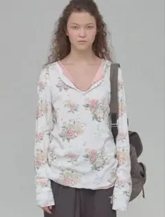 Open yyフラワープリント 長袖Tシャツ S /m1 - メルカリ