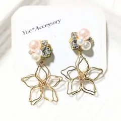 D-163 ハンドメイド☆ビジューピアス／イヤリング
