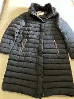 simplicite黒フード付きロングダウンコート