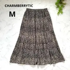 CHARMBERRYTIC◆レオパード柄 プリーツロングスカート(M)茶黒　大人のサムネイル