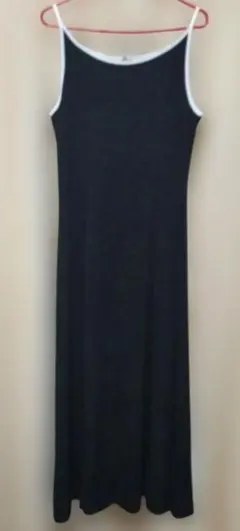 キャミソールワンピース ロング 黒色 M