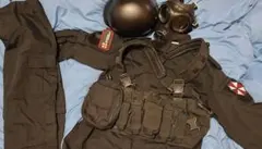 【実物】中国軍ガスマスク付きバイオハザード　ハンク　装備セットＬサイズのサムネイル