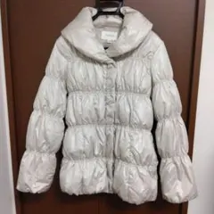 【訳あり】ダウンジャケット　アイボリー　Lサイズ　羽毛　ダウン　フェザー