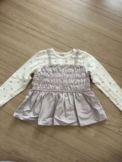 【petit main】ハート柄長袖カットソー 110cm