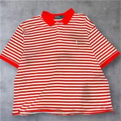 Polo Ralph Lauren 赤白ストライプ ポロシャツ