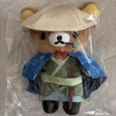 リラックマ　りらっくまの湯シーンぬいぐるみ&ノベルティ　2点セット おみやげどころ 草津 りらっくまの湯の店内は温泉の湯桶や提灯