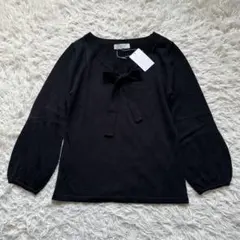 新品タグ付き✨any sis ボウタイリボン　ニットカットソー　ウール混　黒