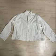 MASTER&Co. マスターアンドコー 切りっぱなし バンドカラー シャツ 白のサムネイル