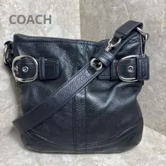 本日価格✨COACH コーチ ショルダーバッグ ブラックレザー革Y2K