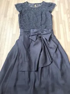 レッセパッセ　膝丈ワンピース　ネイビー　パーティドレス　二次会　結婚式