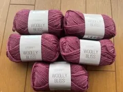 毛糸５玉WOOLLY BLISS★ウーリーブリス★レッド赤系b毛100％ウール