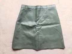 GRL グリーン レザー調 タイトミニスカート M インナーパンツ付き