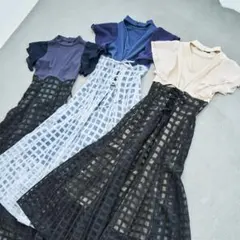 dazzlin シアーチェックコルセットワンピース