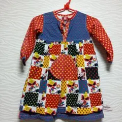 レアHYSTERICミニパッチワーク長袖ワンピース