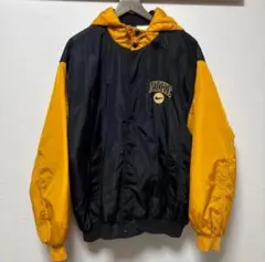 ナイロンジャケット 黒/黄 フード付き
