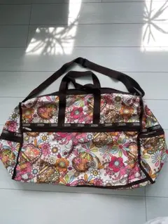 レスポ　カラフル花柄ボストンバッグ