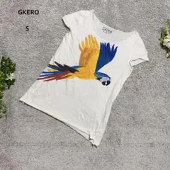 【訳あり】スピックアンドスパン　Tシャツ 半袖　綿100% 鳥　個性的　Sのサムネイル