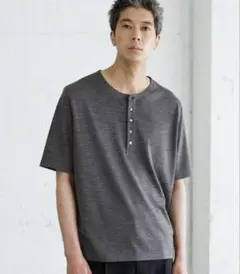 【新品】Wool Jersey Henley T-Shirt M gadidのサムネイル
