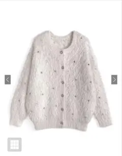 ビジューシャギーニットカーディガン