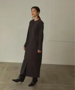 エメリファインズ　襟付き2way ステッチワンピース