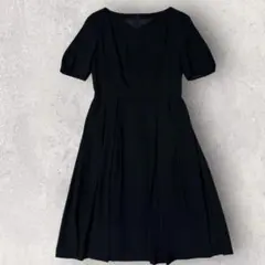 Paul Stuart ワンピース 6 ブラック フレア Aライン フォーマルM