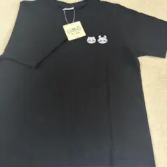 ちいかわ モモンガ 刺繍Tシャツ ブラック