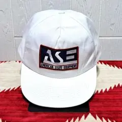 ASE アメリカン企業ロゴ スナップバックCAP 白のサムネイル