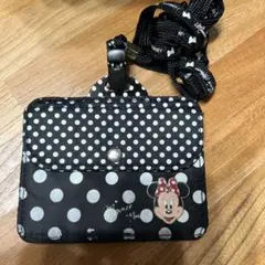 ミニーマウス 水玉模様 パスケース