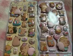 動物キャラクターの3D立体シール2シートセット