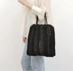 カシュカシュ cache cache / 切り替え松葉編みトートバッグのサムネイル