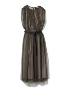 DRWCYS ギャザーチュール　ドレス　ワンピース　オケージョン　カーキ　結婚式
