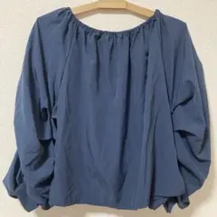オフショルダー バルーン袖 シャツ