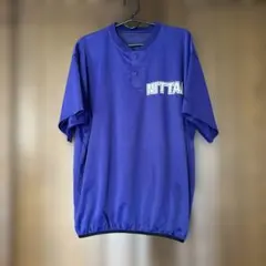 NITTAI 半袖 プルオーバー ブルー　イニシャルK.M