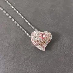 459/美品 スワロフスキー アラナピンククリスタル ハートネックレスペンダント