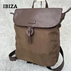 美品【IBIZA】ナイロン レザー リュック バックパック 軽量 日本製