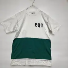 adidas Originals EQT Tシャツ M 白×グリーン ロゴ 半袖