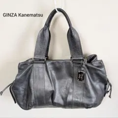 銀座かねまつ Kanematsu レザートートバッグ グレー ヒールチャームのサムネイル