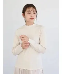 earth music&ecology ハイネックメローリブ長袖プルオーバー