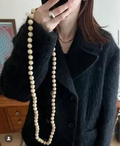 ウッドビーズ　ショルダーストラップ　illely