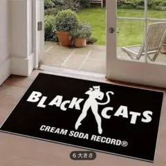 【新品】BLACK CATS ロックンロール シャワーカーテン バスマット　2点