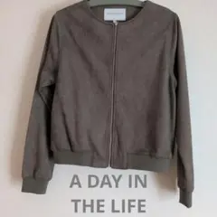 美品★A DAY IN THE LIFE★フェイクスエード ノーカラーライダースのサムネイル