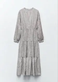 ZARA エンブロイダリーマキシ丈ワンピース　L