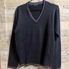 BEAMS HEART ネイビー Vネックセーター