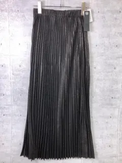 新品 JEANASIS レトロ ラメ糸 シャンブレー プリーツ ロングスカート