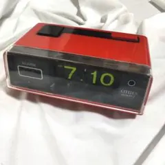 CITIZEN パタパタ時計 8RD102 昭和レトロ　シチズン　赤　電池式のサムネイル